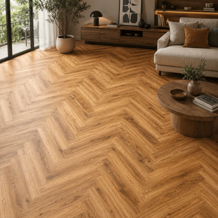 Vinilam Parquet Herringbone Дуб Бурштиновий, за м2